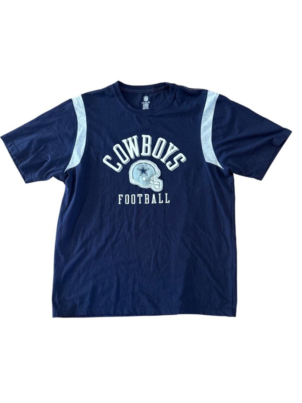 Dallas Cowboys Shirt Mens XL Football NFL Navy Blue Logo Helmet Crewneck